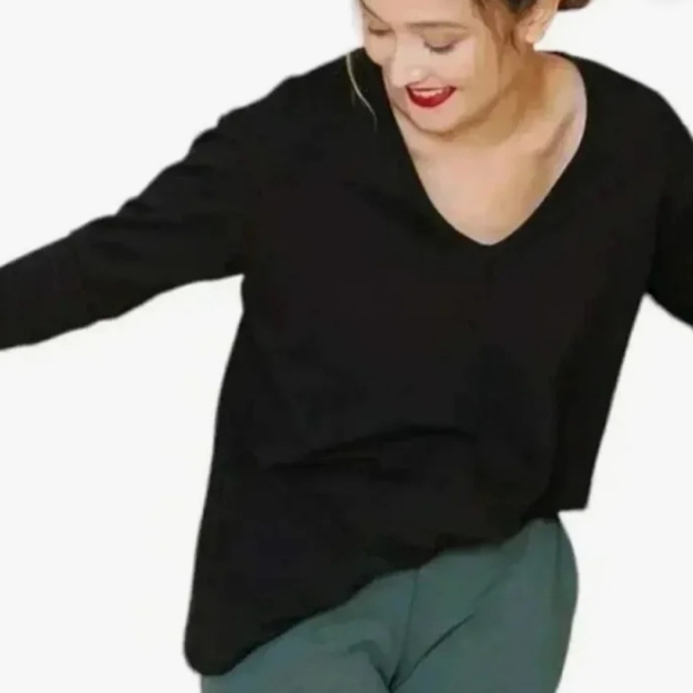 Smash + Tess black long sleeve shirt / M